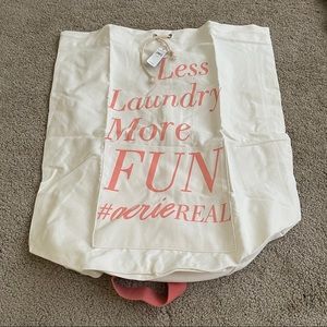 Aerie Drawstring Canvas Laundry Bag